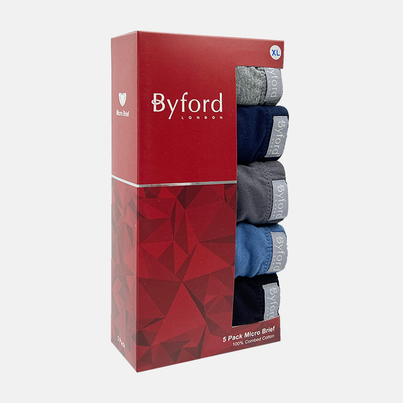 Byford 5pcs Men's Briefs | Combed Cotton | Micro | BMB907265AS1