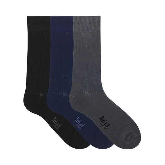 Byford 3prs Men's Full Length Socks | Cotton Elastane | BMS371261AS1