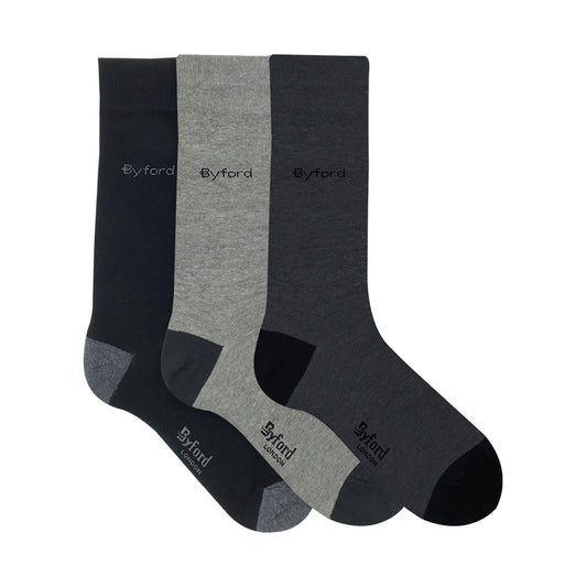Byford 3prs Men's Full Length Socks | Cotton Elastane | BMS658996AS1