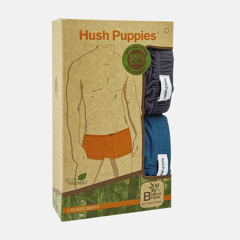 Hush Puppies 2pcs Men's Boxer Briefs | Bamboo Spandex | BS2323