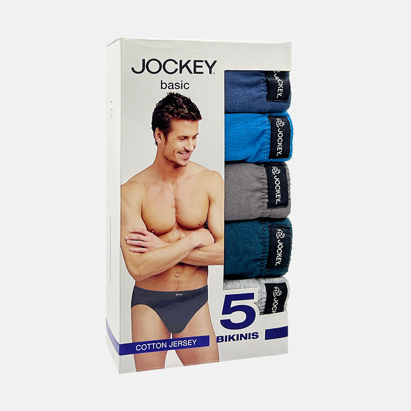 Jockey 5pcs Men s Bikini Briefs Cotton Jersey JMB958465AS1