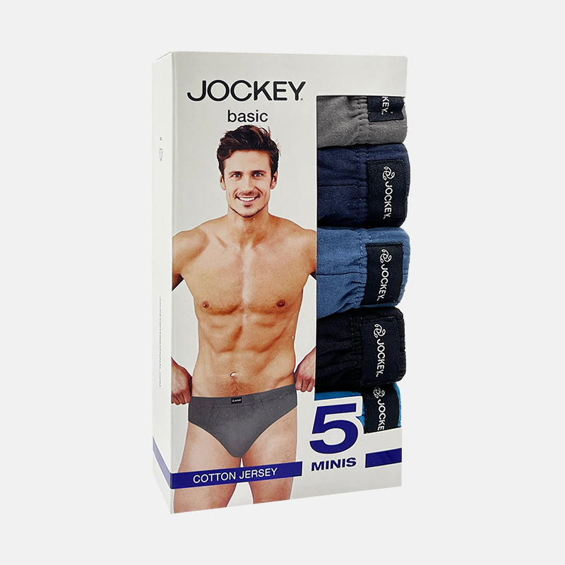Jockey® 5pcs Men's Mini Briefs, Cotton Jersey