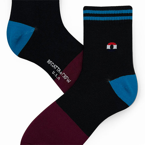 Regatta Crew 3prs Men's Quarter Socks - Colour Bar | Cotton Elastane | RMS238002AS1